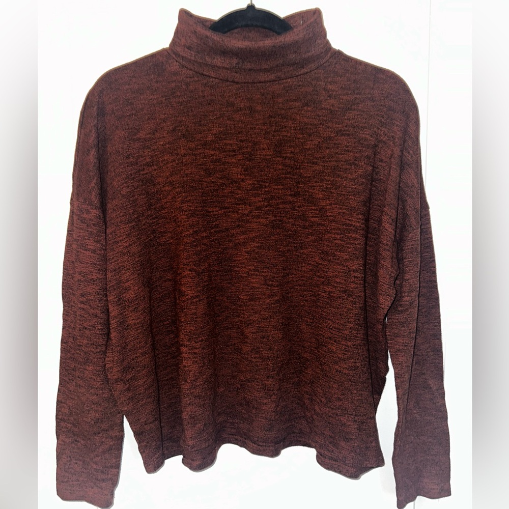 Forever 21 Contemporary Women's Burnt Orange Turtleneck Long Sleeve Top